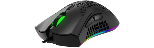 Ультралегкая игровая мышь JETACCESS PANTEON MS77 черная(7200dpi, 6 кнопок, LED,75г,кабель 1.8м,USB)