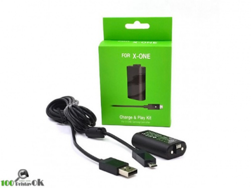 Зарядный набор 2 в 1 для геймпада XBOX ONE: Аккумулятор и Зарядный кабель 2.75 метра[XBOX ONE]